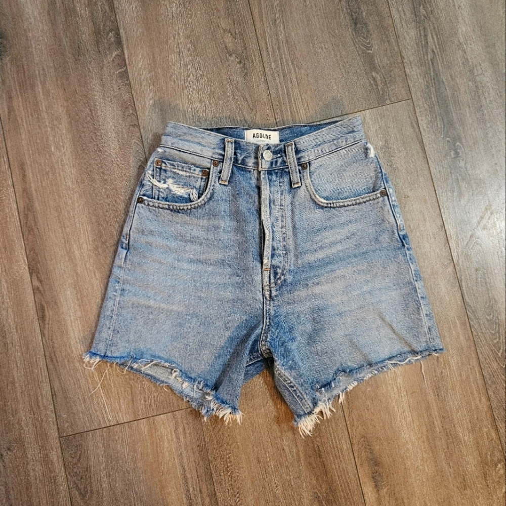 AGOLDE Riley High Rise Denim Shorts
